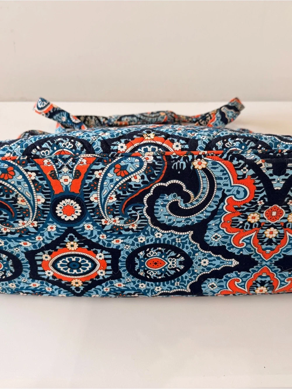 Vera Bradley Stroll Around Baby bag -Quilted Bag in Navy, Teal & Coral Paisley